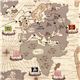 off-white viking organic fabric with map boat route USA 1