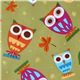 olive fabric cute owls Robert Kaufman On a Whim 1