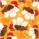 orange Gardenia flower fabric by Michael Miller USA 1