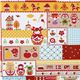 orange animals matryoshkas Kokka oxford fabric Japan 1