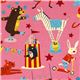 pale rosa canvas fabric circus animal Nancy Wolff Kokka 1