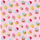 pale rosa designer fabric colourful Party cupcakes hearts 2