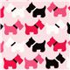 pale pink fabric with Scottie dogs terrier Robert Kaufman 1