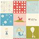 patchwork birch organic fabric with sea, boat, children 1