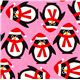 pinker Weihnachtsstoff mit Pinguinen von Robert Kaufman 1
