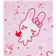 pink Love Bunny Fabric with many hearts 0.5m 1