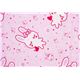 pink Love Bunny Fabric with many hearts 0.5m 2