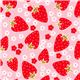 pink Michael Miller Polyurethane laminate fabric strawberry 1