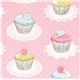 pink Michael Miller fabric with cupcakes dots 1