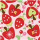 pink Riley Blake fabric heart-apple strawberry cherry 1