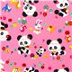 pinker Baby Panda Bären Stoff Pilze Blümchen kawaii 1