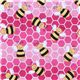 pink bee fabric honeycomb Critters USA designer 1