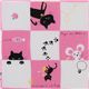 pink checkered kitty mouse Kokka fabric Japan kawaii 1