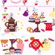 pink cupcake tea service mouse fabric by Kokka Japan 1