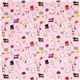 pink designer fabric with sewing machine knittings scissors 2