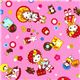 pink dolls fabric with toys animals flowers kawaii 1
