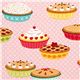 pink fabric pie cake cherry Robert Kaufman kawaii 1