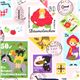 rosa Märchen Stempel Kinder Stoff von Kokka Japan 1