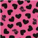 pink heart & skull Kokka oxford fabric du Japon1