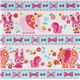 pink kawaii glitter animals Japanese fabric Kokka 1