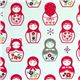 pink matryoshka dolls Kokka fabric Japan babushka 1