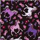 pink-purple Michael Miller fabric pony flowers 1