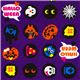purple Halloween fabric ghosts pumpkin dots 1