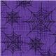 violetter Halloween Stoff Spinnennetze Designer Stoff 1