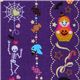 violett Halloween kawaii Stoff Matroschka Katze Süsses 1