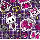 purple glitter skull bunny fabric teddy bear crown 1