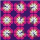 purple retro flower fabric par Michael Miller USA 1