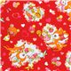 red Cosmo fabric deer squirrel strawberry Japan 1