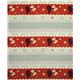 red Kokka retro fabric with clocks woman head Japan 2