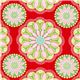 red Michael Miller Christmas fabric with flower ornaments 1