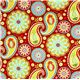 red Michael Miller fabric Gypsy Paisley big flowers 2