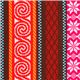 red Michael Miller fabric with nordic patterns & stripes 1