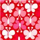 roter Michael Miller Stoff mit rosa Schmetterlingen 1