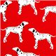 red Robert Kaufman fabric Menagerie dalmatian dog 1