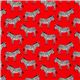 red Robert Kaufman fabric Menagerie with zebras 2