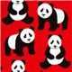 red Robert Kaufman fabric Menagerie with panda bears 1