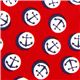 red Timeless Treasures sailor fabric with anchors USA 1