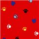 red animal paws fabric Realizzato da Robert Kaufman 1