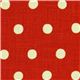 red echino canvas fabric with turquoise polka dots  1