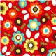 red flannel fabric colourful flowers par Robert Kaufman 1