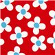 red flower organic fabric white daisies Robert Kaufman 1
