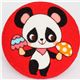 red panda button colour mushroom Japanese fabric button 1