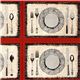 roter Retro Tischgedeck Stoff Teller Besteck Michael Miller 1