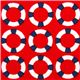 roter maritimer Stoff mit Rettungsringen Michael Miller   1