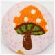 small orange fly agaric button light pink fabric button 1