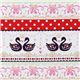 swan couple in love fabric ballet shoes Kokka Japan 1